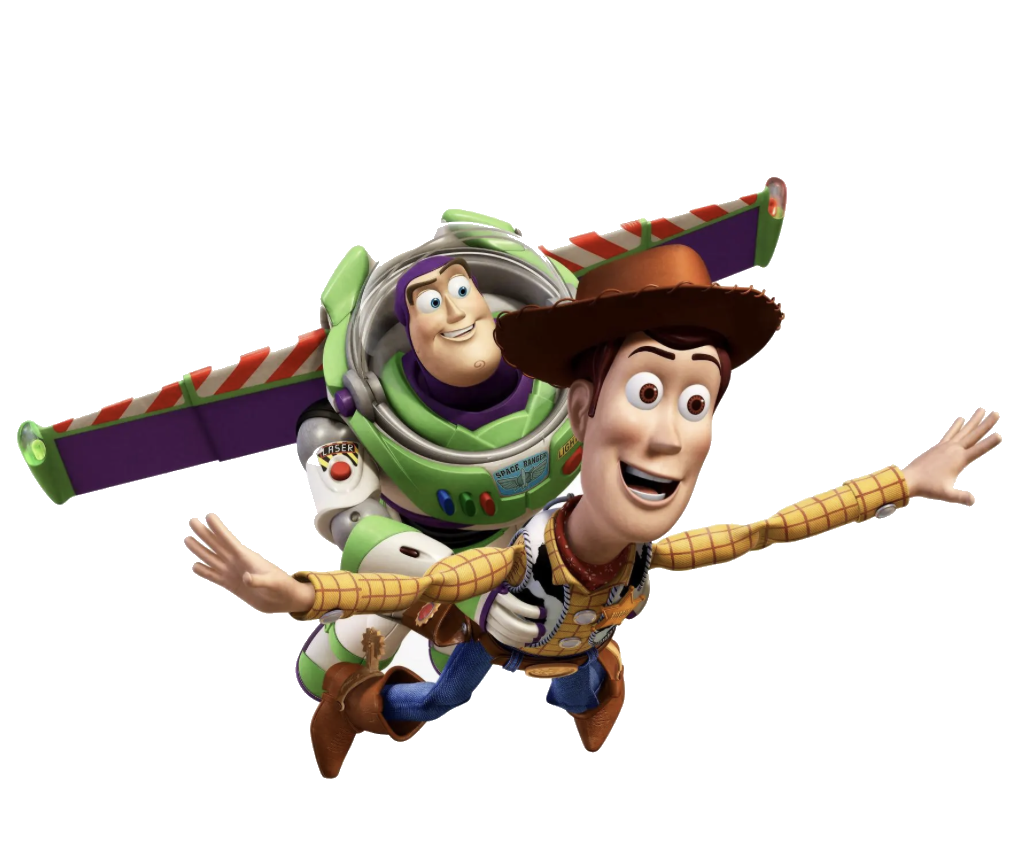 Buzz Lightyear en Woody vliegen mee
